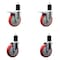 Service Caster 5'' Red Poly Swivel 1-3/4'' Expanding Stem Caster Set 2 Total Lock Brakes, 4PK SCC-EXTTL20S514-PPUB-RED-2-S-2-134 - alternate 1